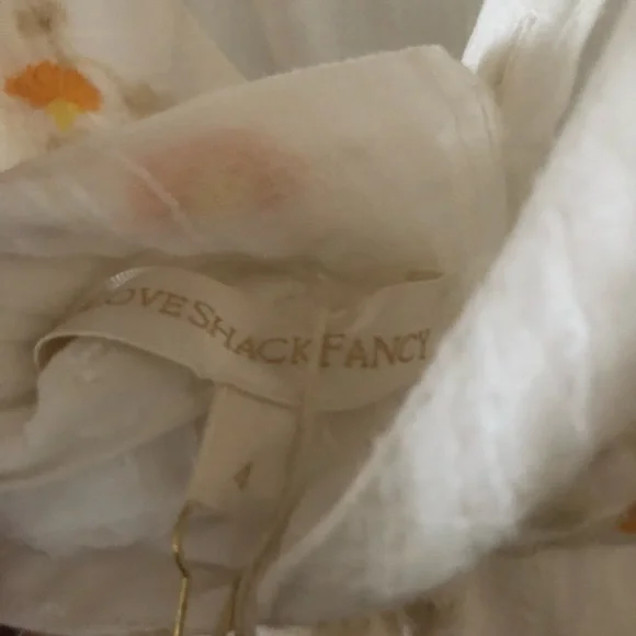 LoveShackFancy Asher Pinafore Tiered Embroidered Cotton-Jacquard Midi Dess - Picture 6 of 7